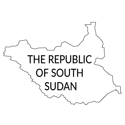南スーダン共和国無料フリーイラスト｜英語(白)